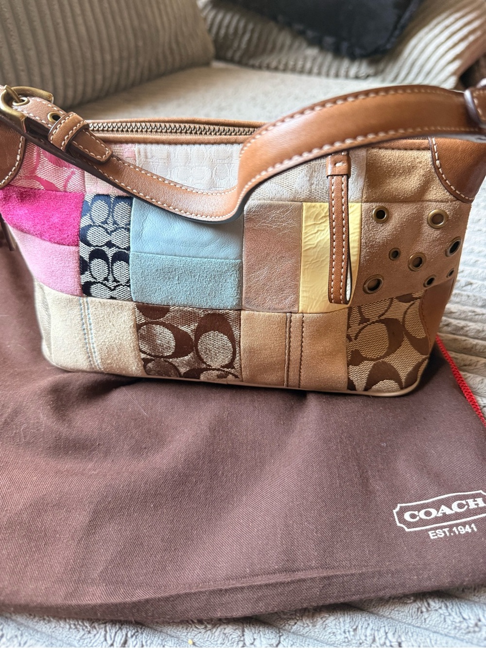 Y2K Style Vintage Shoulder Coach Bag